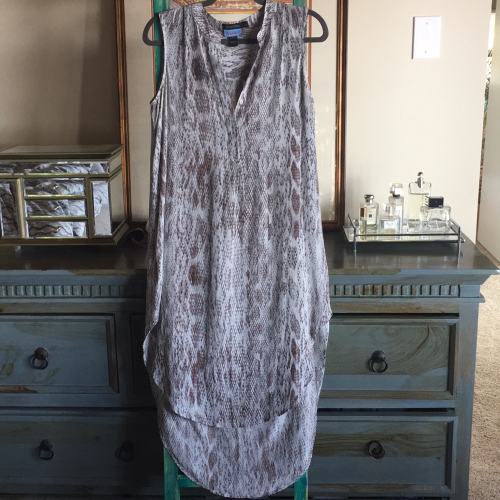 Chic Snake Print Maternity High-low tunic dress